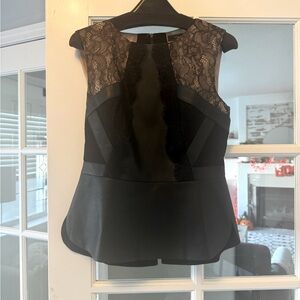 Pleather and lace top, size small
